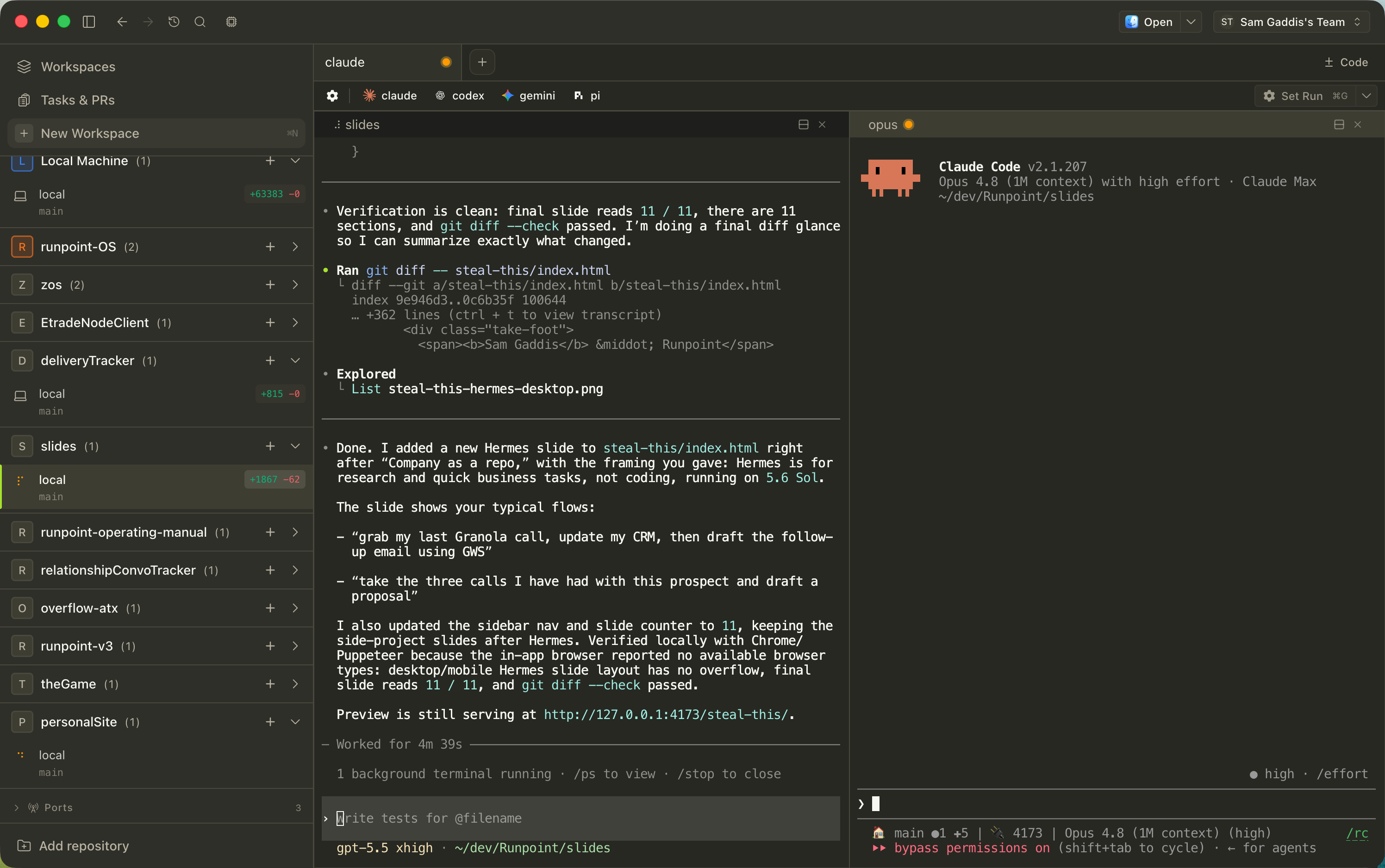 Superset with several project workspaces and multiple coding agents running side by side